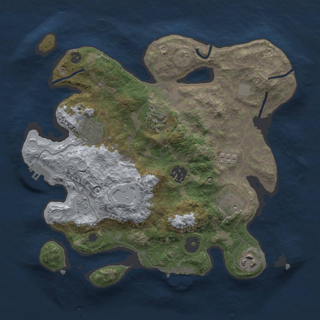 Rust Map: Procedural Map, Size: 3000, Seed: 1033166453, 15 Monuments