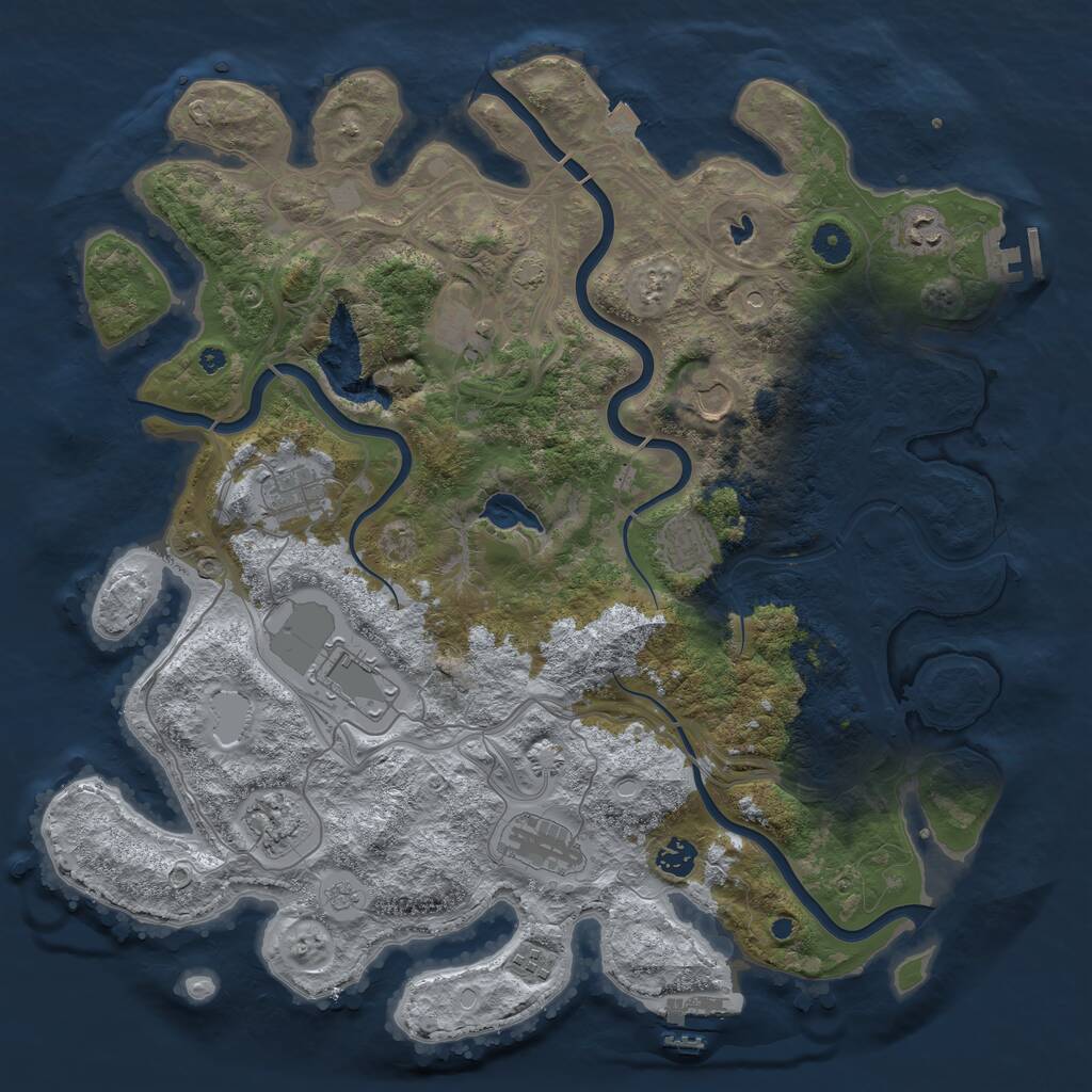 Rust Map: Procedural Map, Size: 4250, Seed: 735218429, 16 Monuments