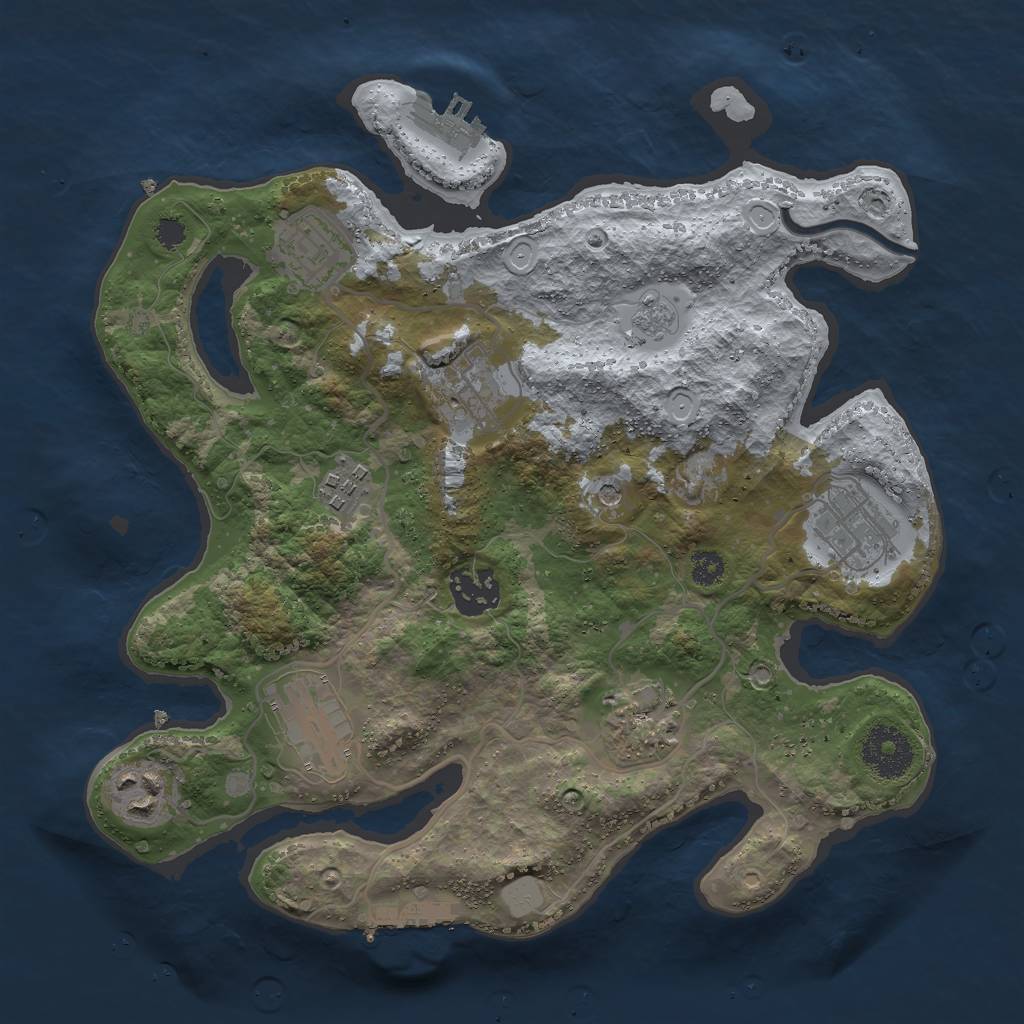 Rust Map: Procedural Map, Size: 3000, Seed: 960078, 17 Monuments