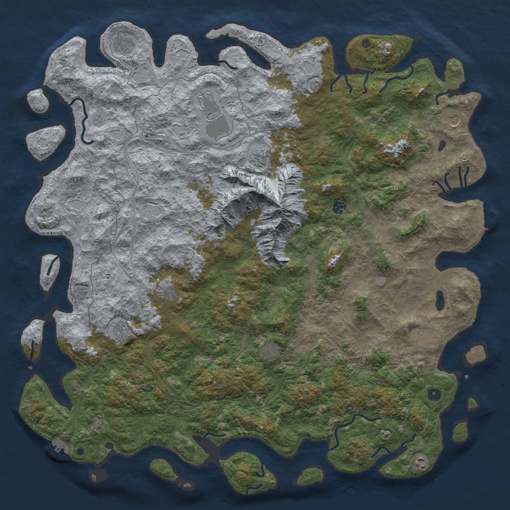 Rust Map: Procedural Map, Size: 6000, Seed: 64531874, 20 Monuments