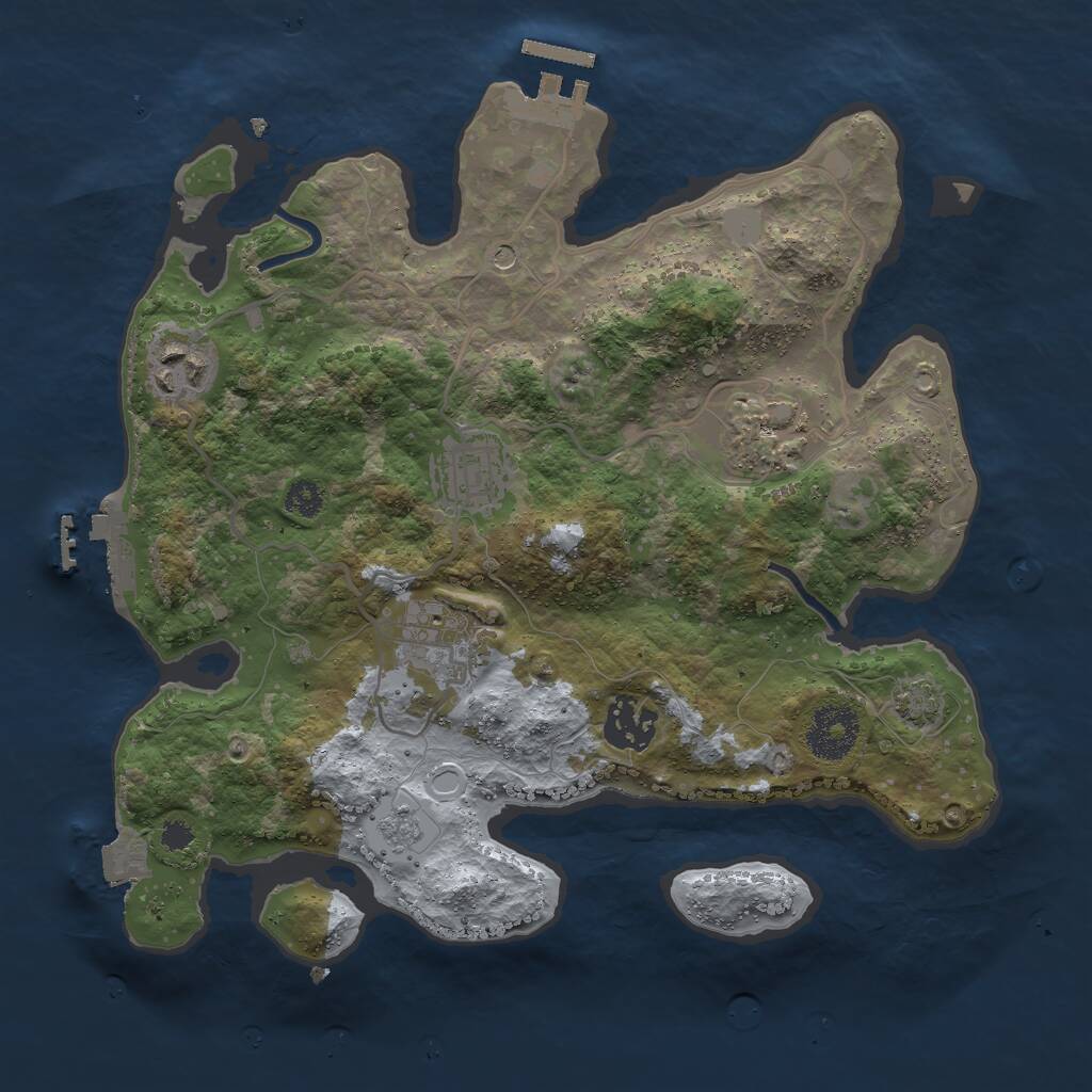 Rust Map: Procedural Map, Size: 3000, Seed: 10945, 11 Monuments