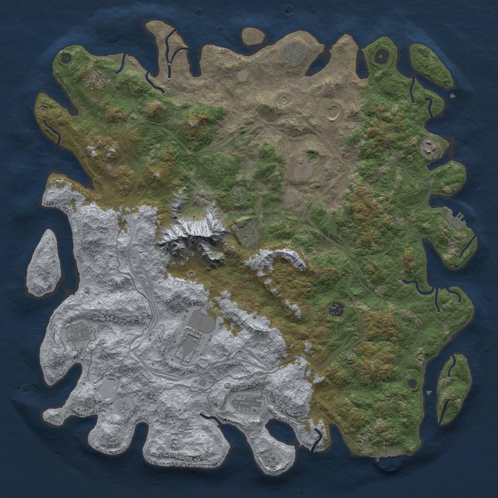 Rust Map: Procedural Map, Size: 5000, Seed: 17227, 20 Monuments