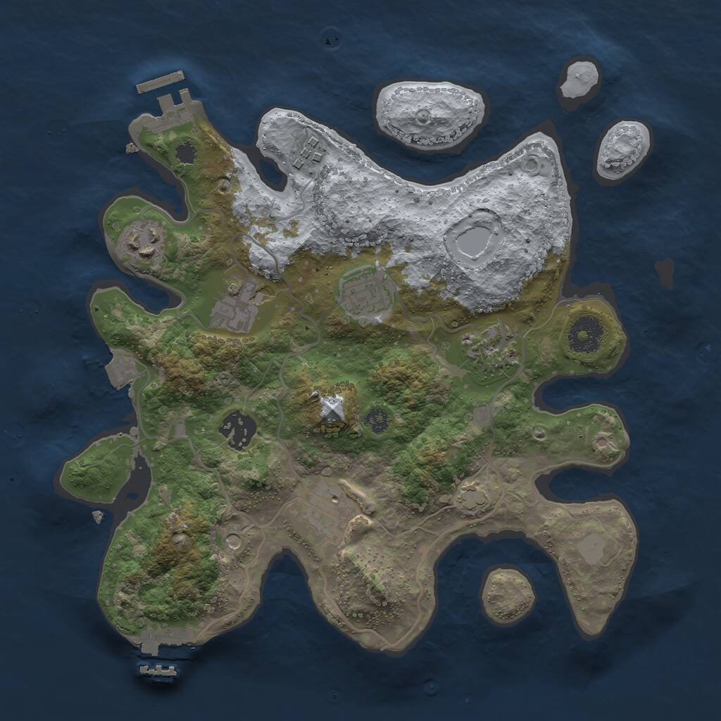 Rust Map: Procedural Map, Size: 3000, Seed: 491182978, 12 Monuments