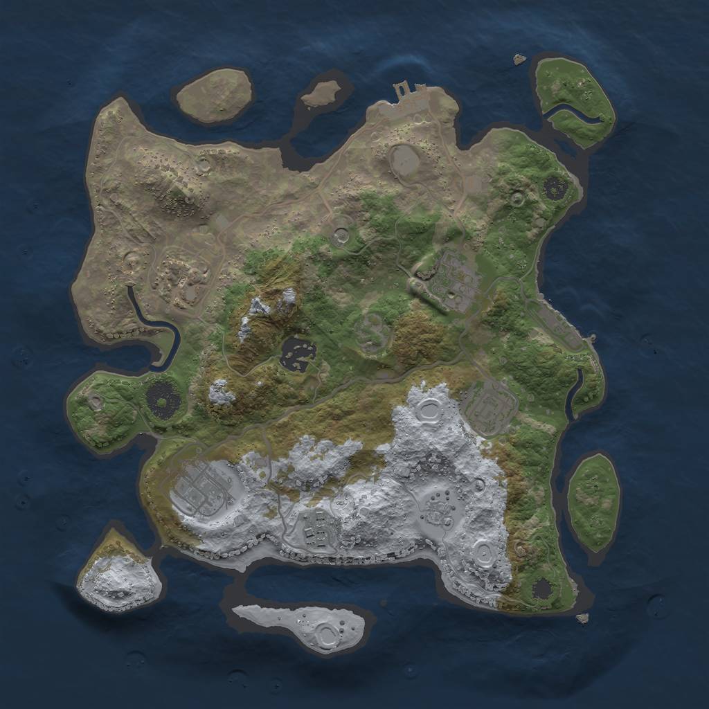 Rust Map: Procedural Map, Size: 3000, Seed: 6347, 15 Monuments