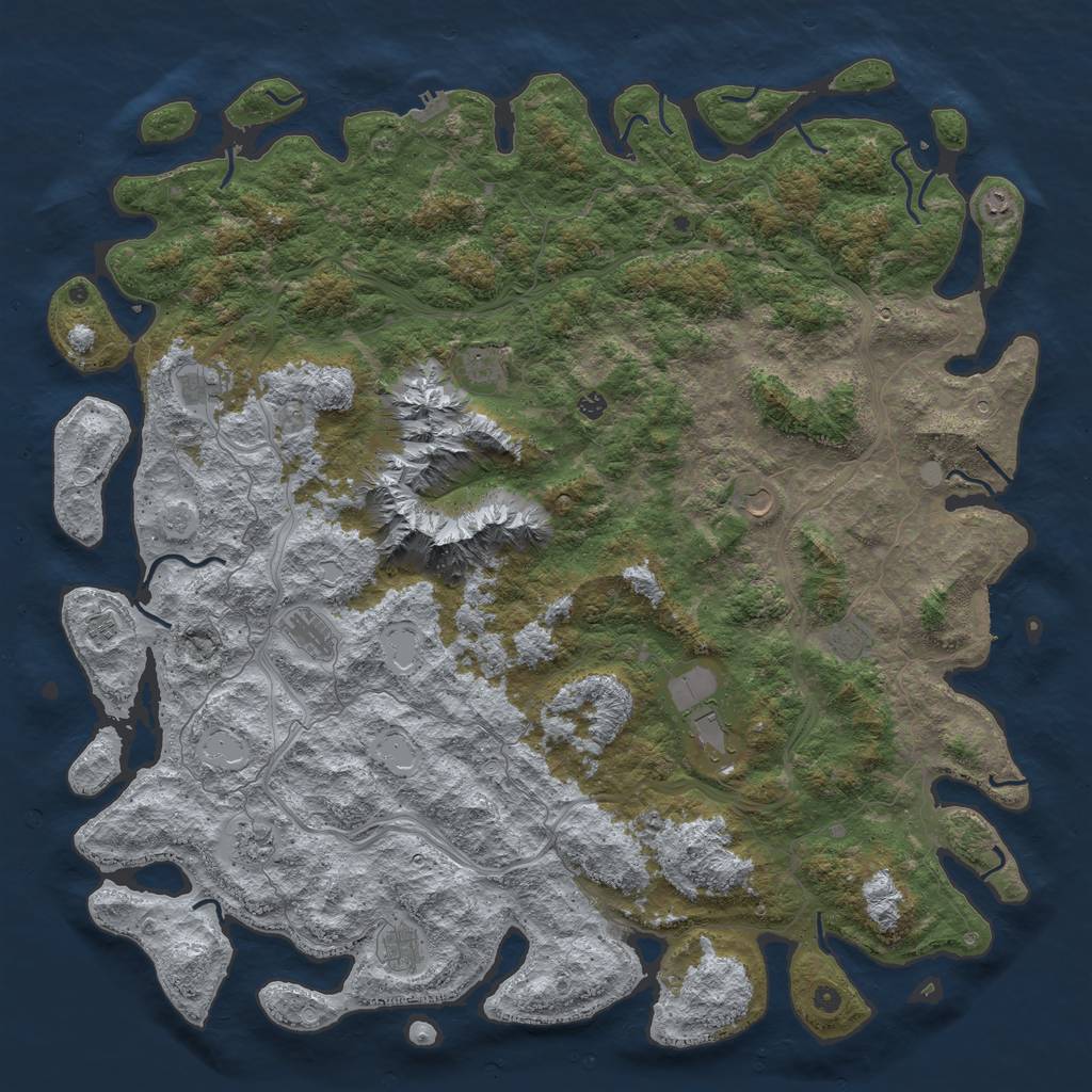 Rust Map: Procedural Map, Size: 6000, Seed: 14531874, 20 Monuments