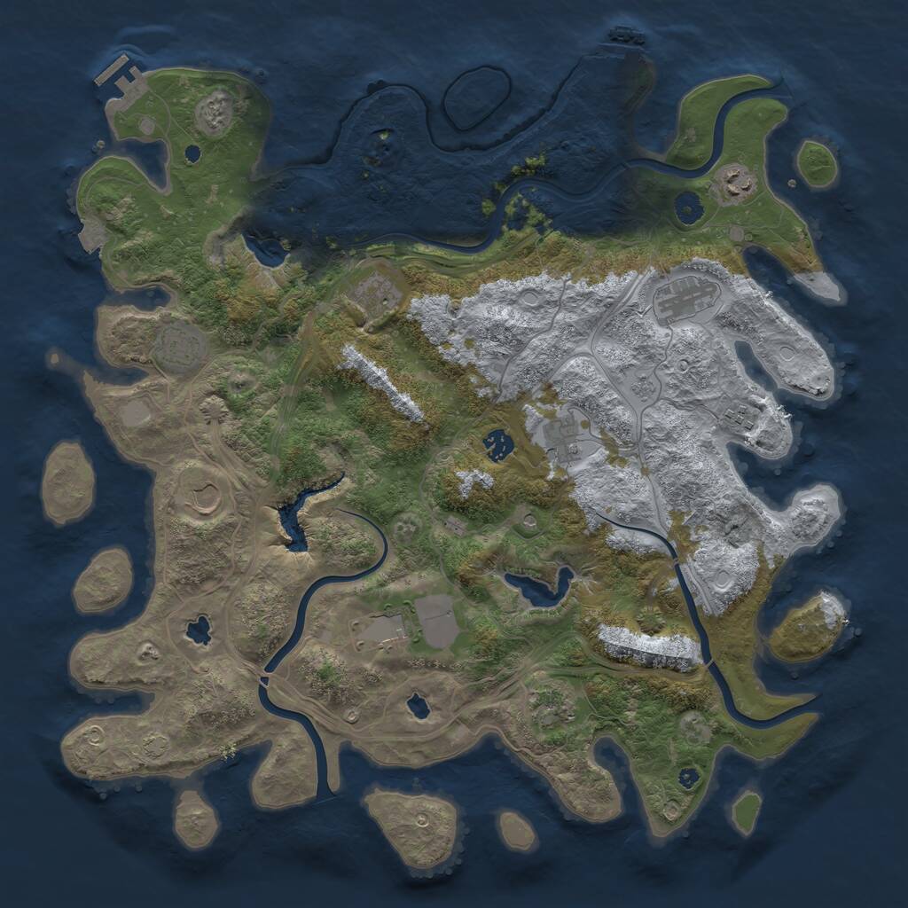 Rust Map: Procedural Map, Size: 4500, Seed: 1629740028, 16 Monuments