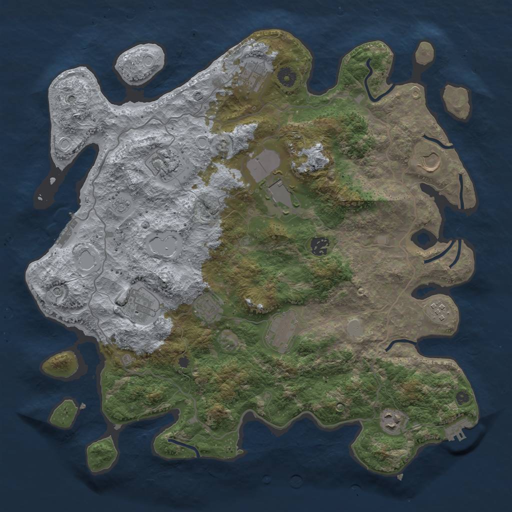 Rust Map: Procedural Map, Size: 4000, Seed: 10969, 19 Monuments