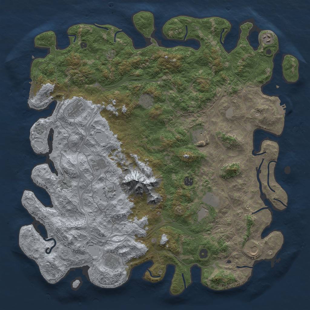 Rust Map: Procedural Map, Size: 5000, Seed: 7272, 20 Monuments