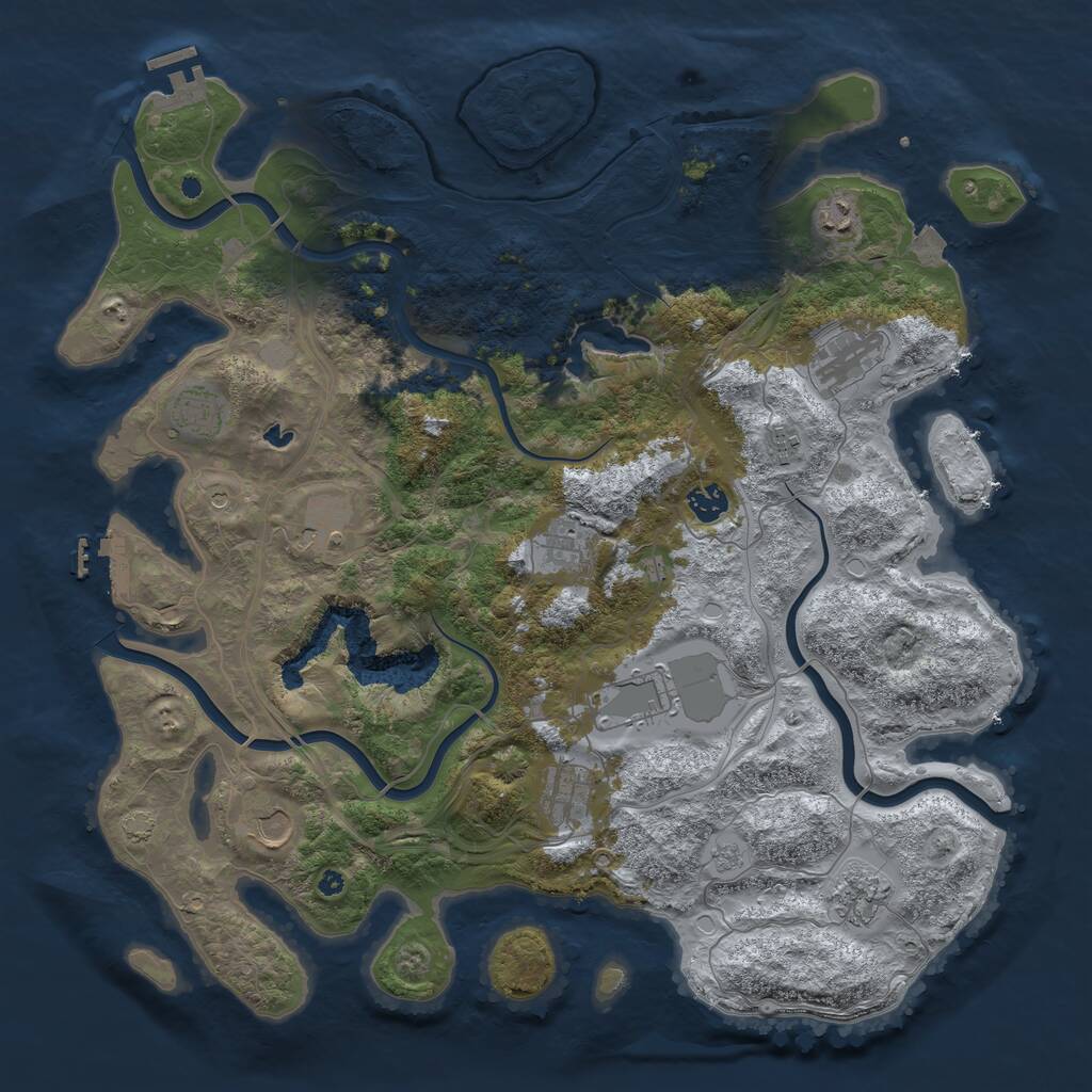 Rust Map: Procedural Map, Size: 4300, Seed: 1101717729, 17 Monuments
