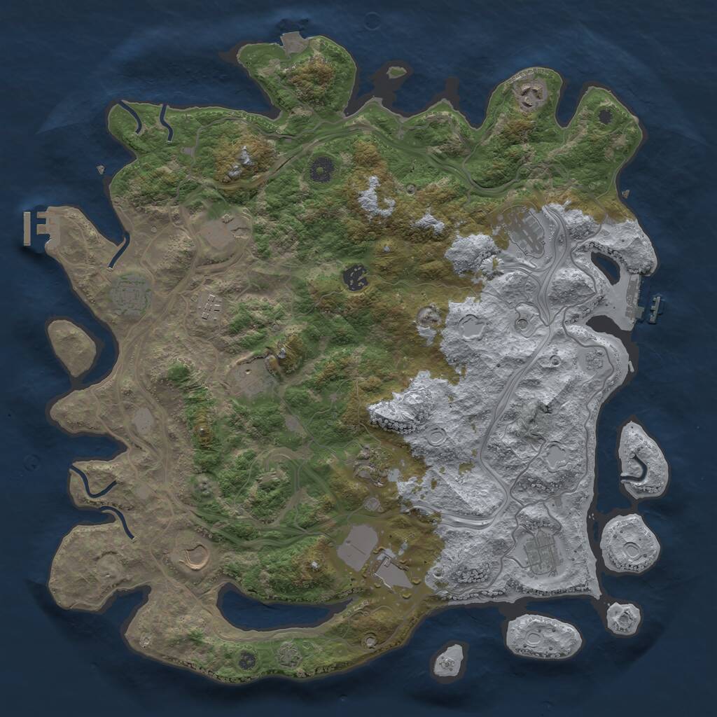 Rust Map: Procedural Map, Size: 4250, Seed: 1665463304, 17 Monuments