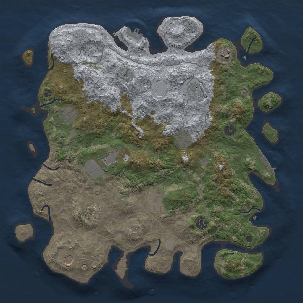 Rust Map: Procedural Map, Size: 4000, Seed: 15002, 19 Monuments