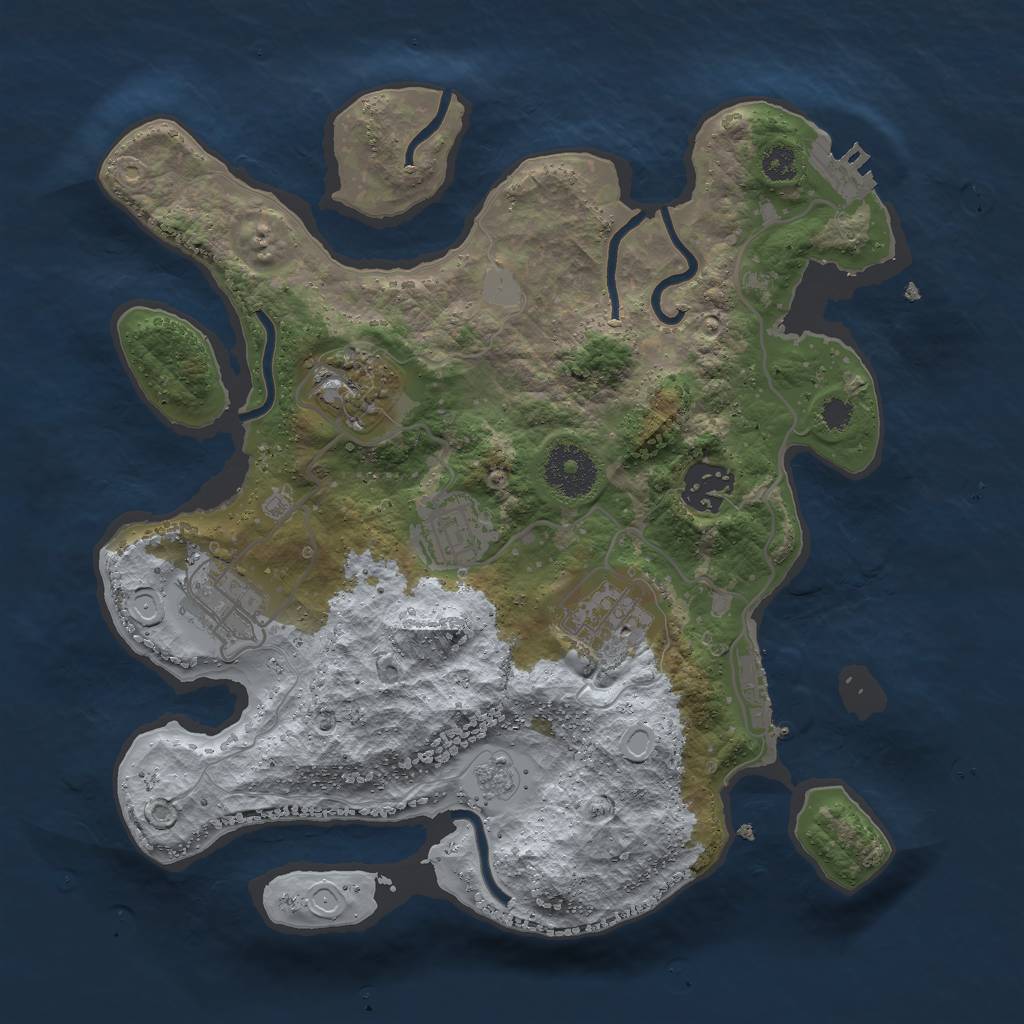 Rust Map: Procedural Map, Size: 3000, Seed: 372258029, 13 Monuments