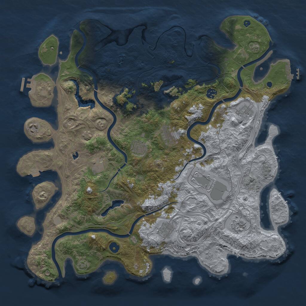 Rust Map: Procedural Map, Size: 4500, Seed: 923932720, 16 Monuments