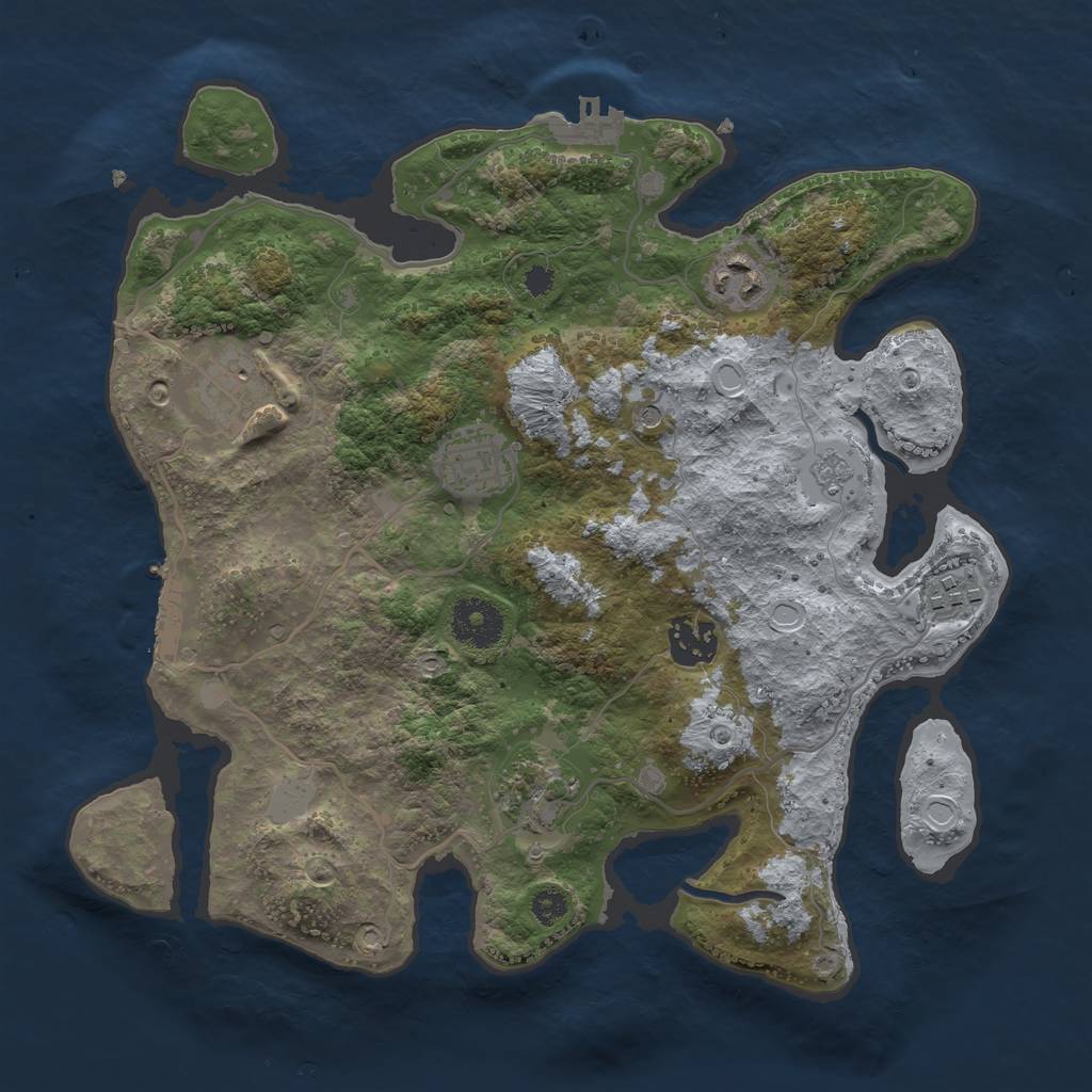 Rust Map: Procedural Map, Size: 3200, Seed: 13174449, 15 Monuments