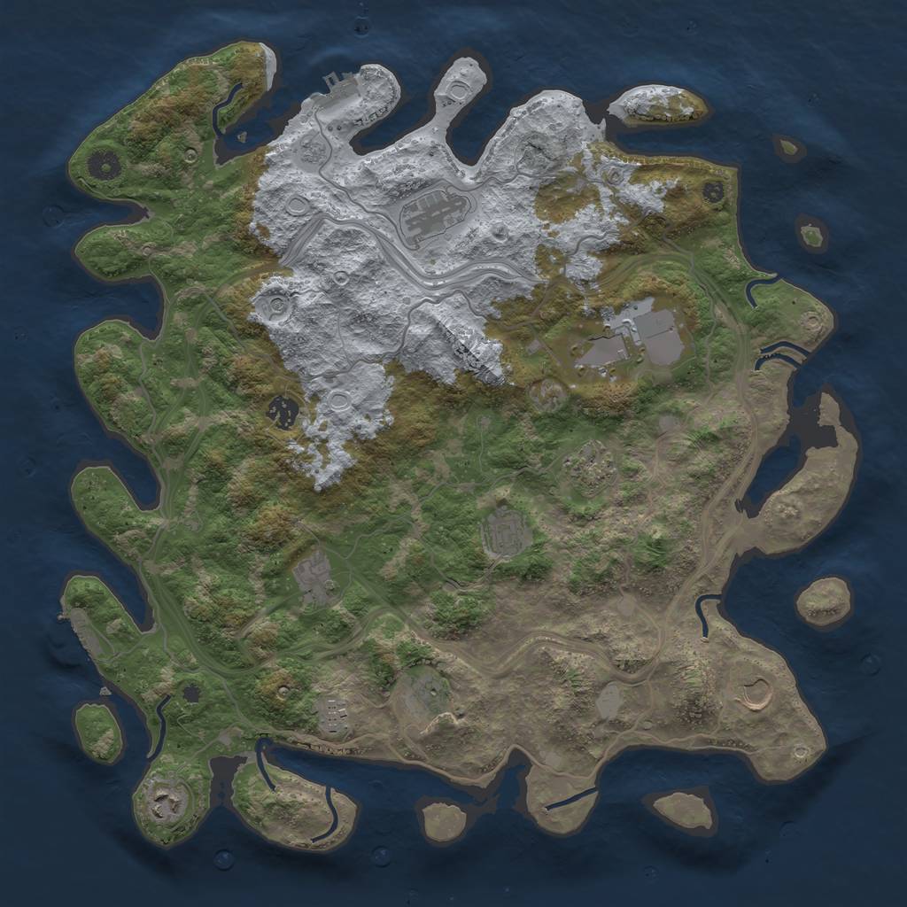 Rust Map: Procedural Map, Size: 4250, Seed: 2142018243, 19 Monuments