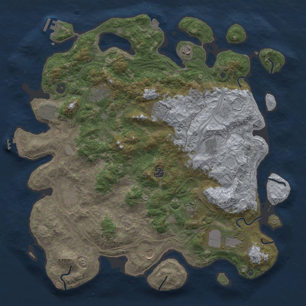 Rust Map: Procedural Map, Size: 4500, Seed: 14534, 17 Monuments