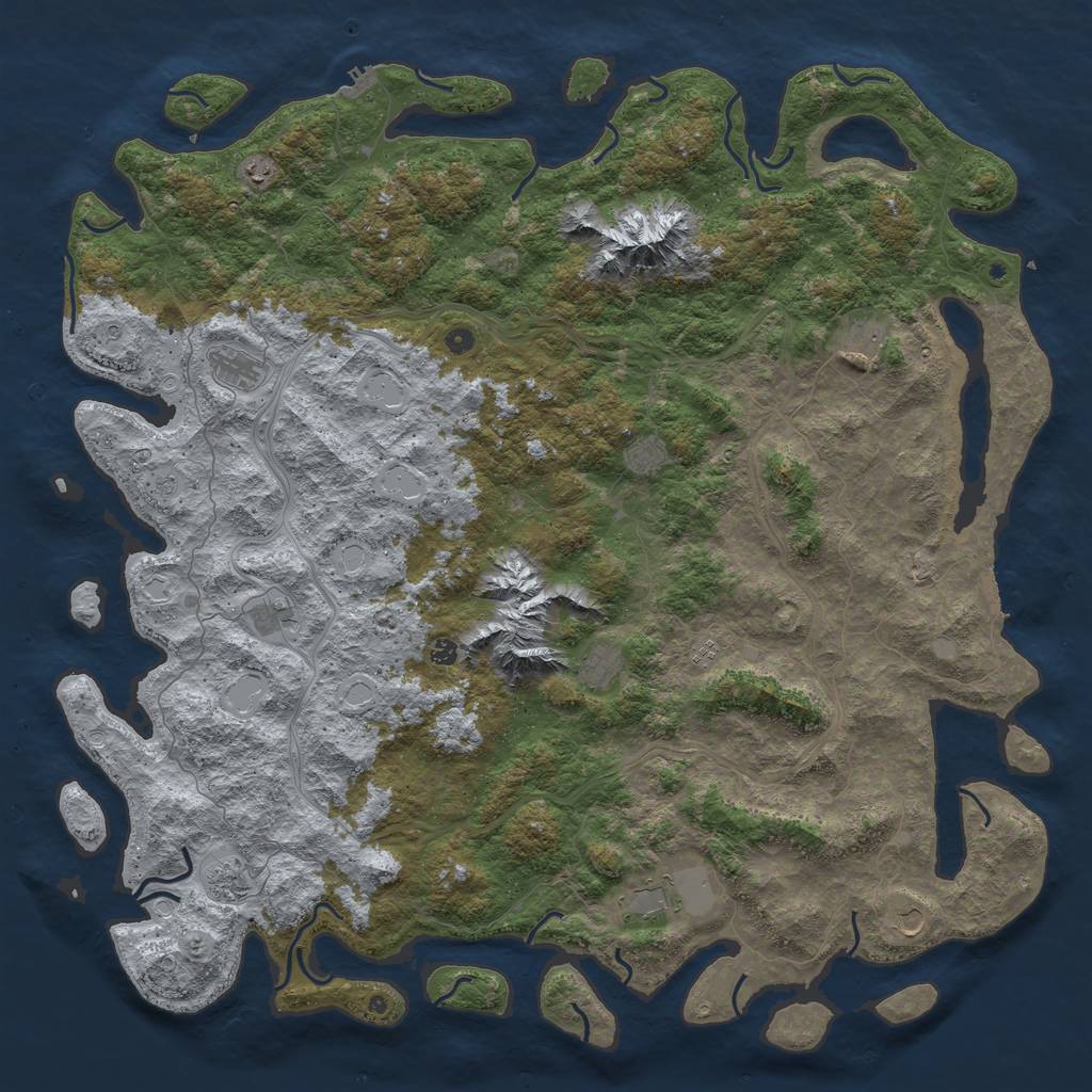 Rust Map: Procedural Map, Size: 6000, Seed: 1180890812, 20 Monuments