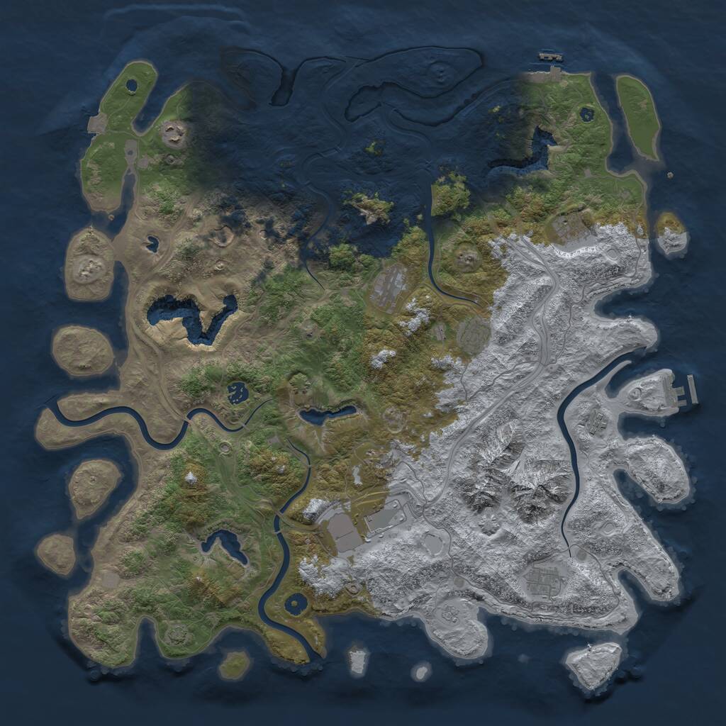Rust Map: Procedural Map, Size: 5000, Seed: 923932720, 16 Monuments