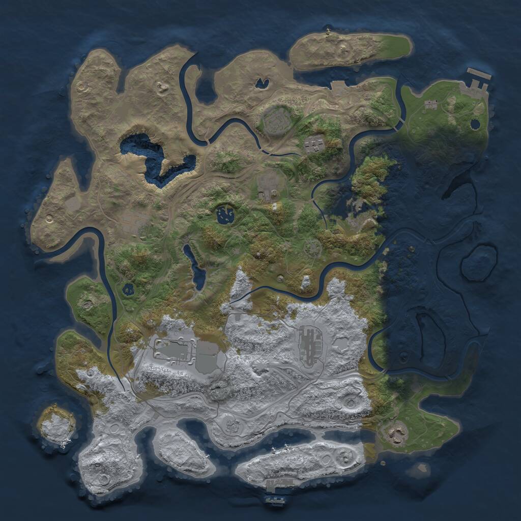 Rust Map: Procedural Map, Size: 4250, Seed: 1704133710, 15 Monuments