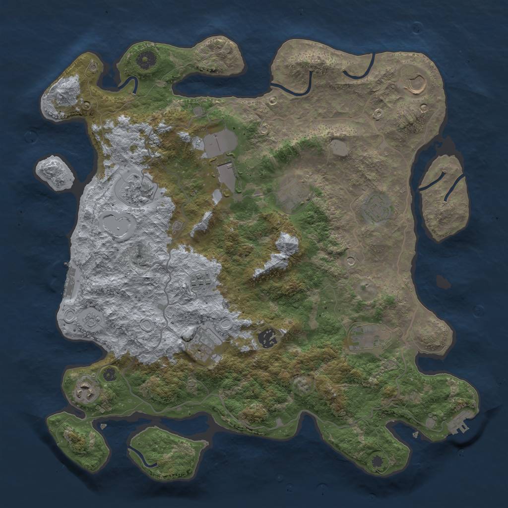 Rust Map: Procedural Map, Size: 4000, Seed: 2248596, 19 Monuments
