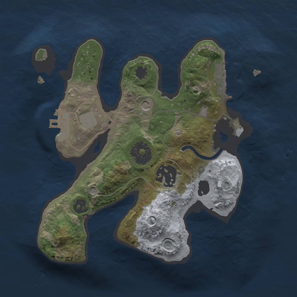 Rust Map: Procedural Map, Size: 2052, Seed: 680732321, 9 Monuments