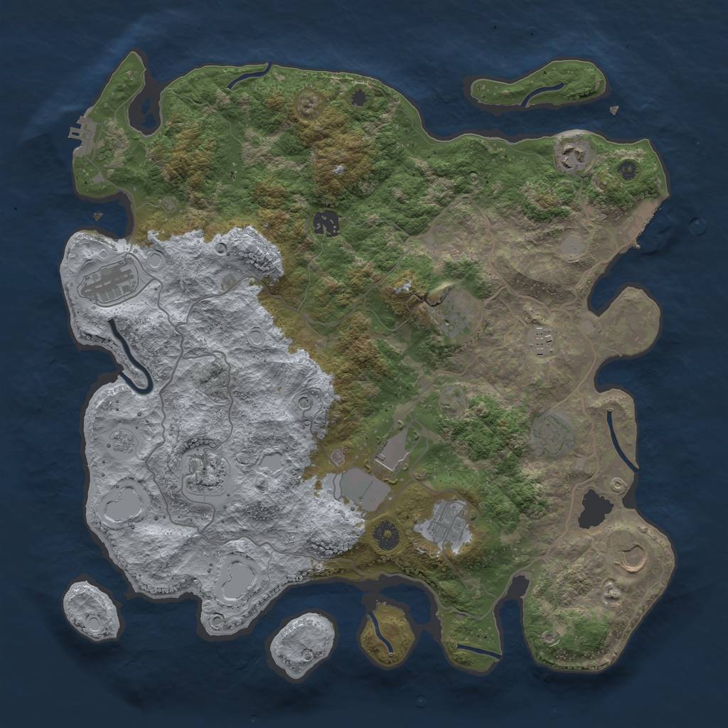Rust Map: Procedural Map, Size: 4000, Seed: 1085, 19 Monuments