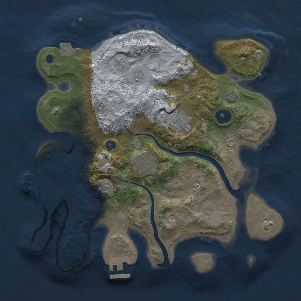 Rust Map: Procedural Map, Size: 3000, Seed: 494825845, 9 Monuments