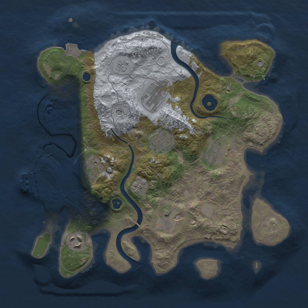 Rust Map: Procedural Map, Size: 3000, Seed: 494825845, 12 Monuments