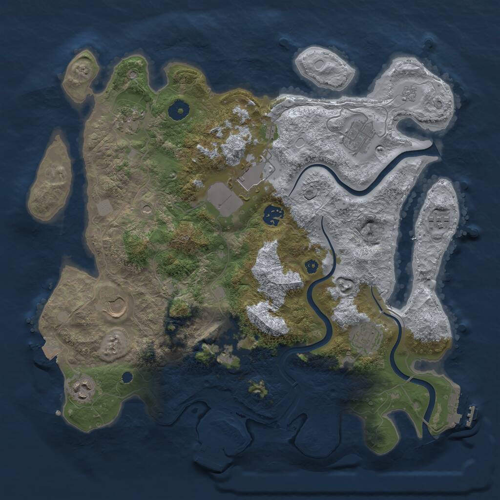 Rust Map: Procedural Map, Size: 3700, Seed: 152682269, 15 Monuments