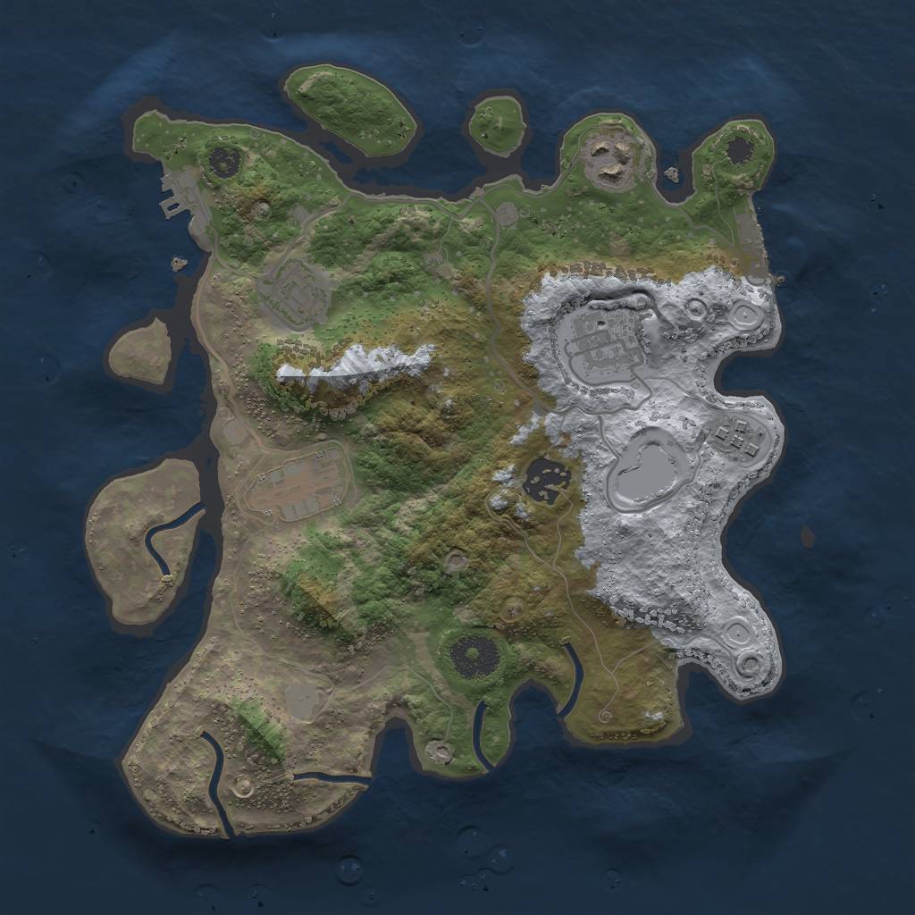 Rust Map: Procedural Map, Size: 3000, Seed: 6938754, 13 Monuments