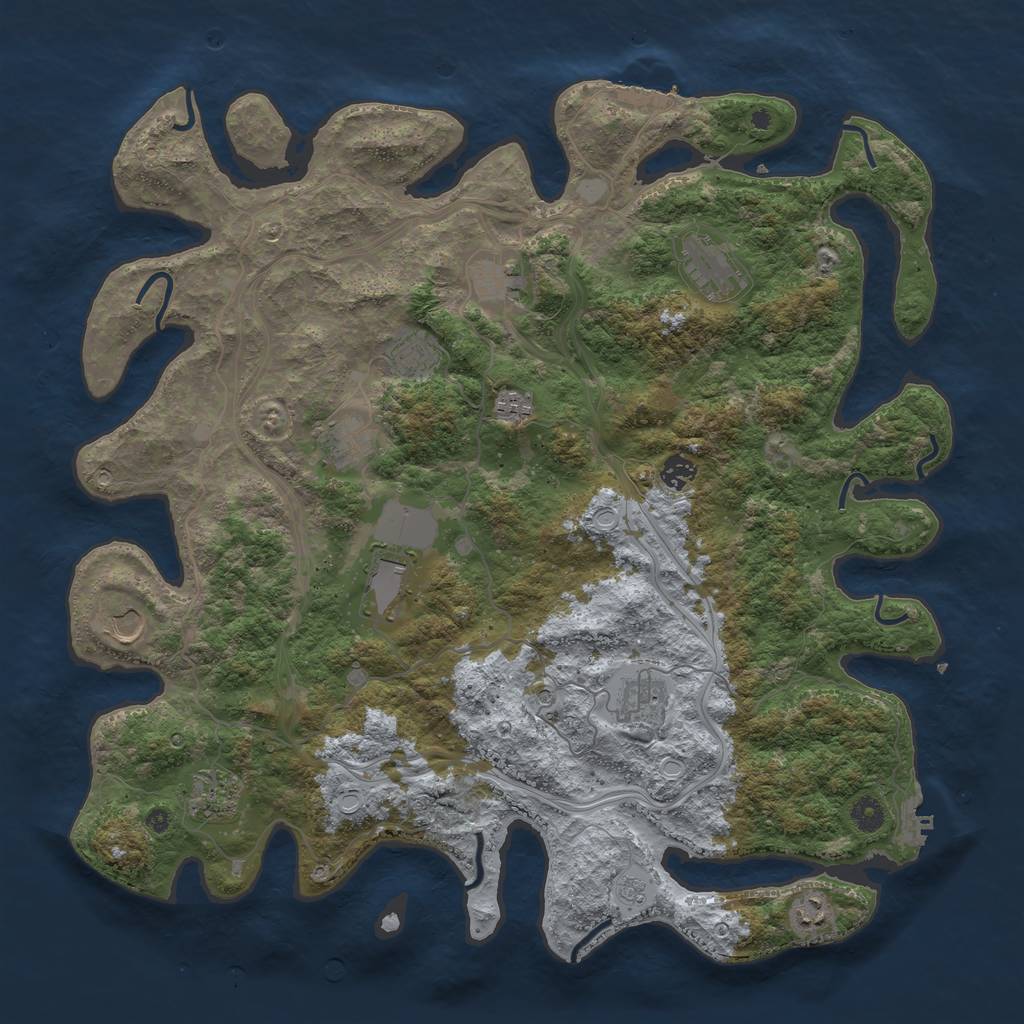 Rust Map: Procedural Map, Size: 4500, Seed: 47311100, 20 Monuments