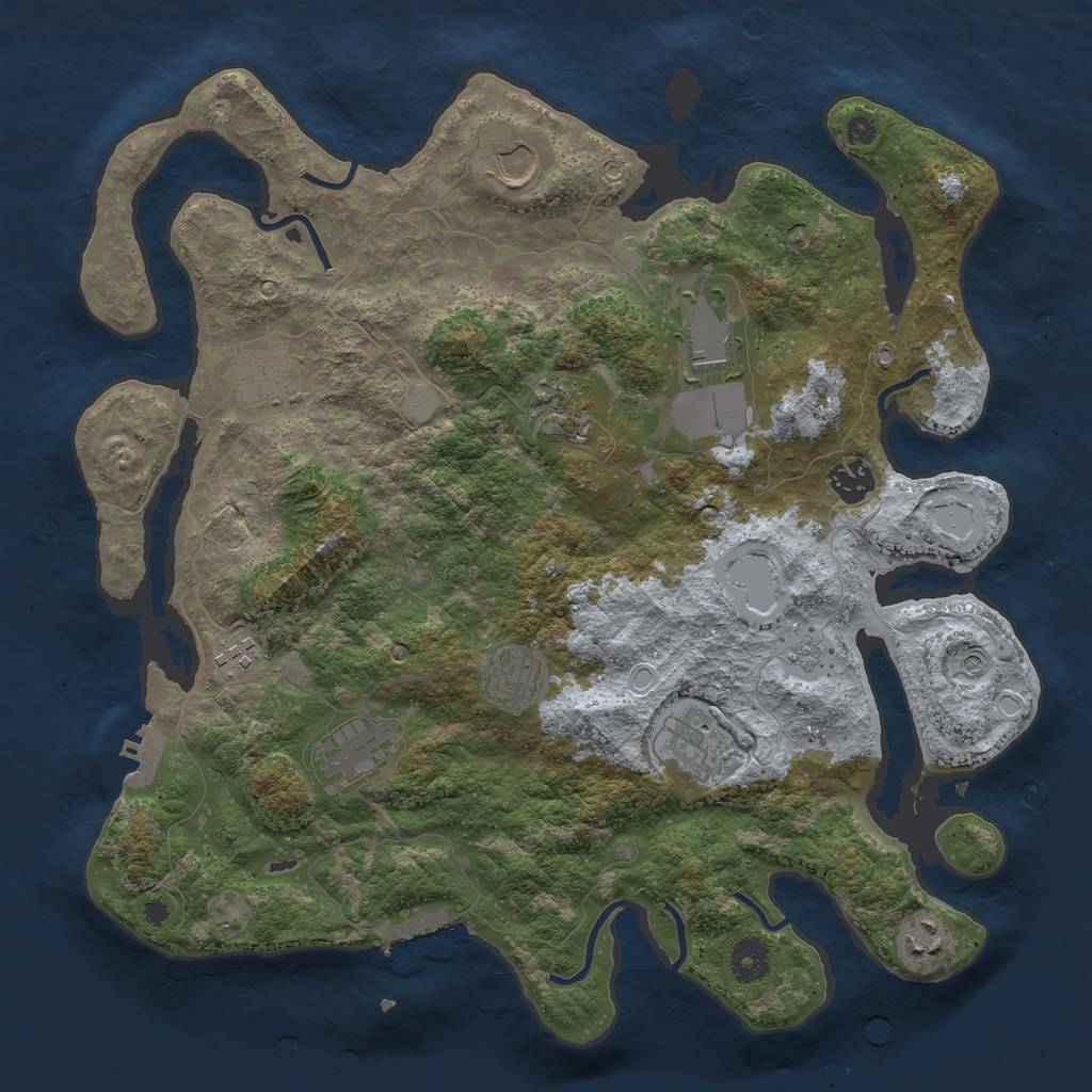 Rust Map: Procedural Map, Size: 3800, Seed: 132165, 19 Monuments