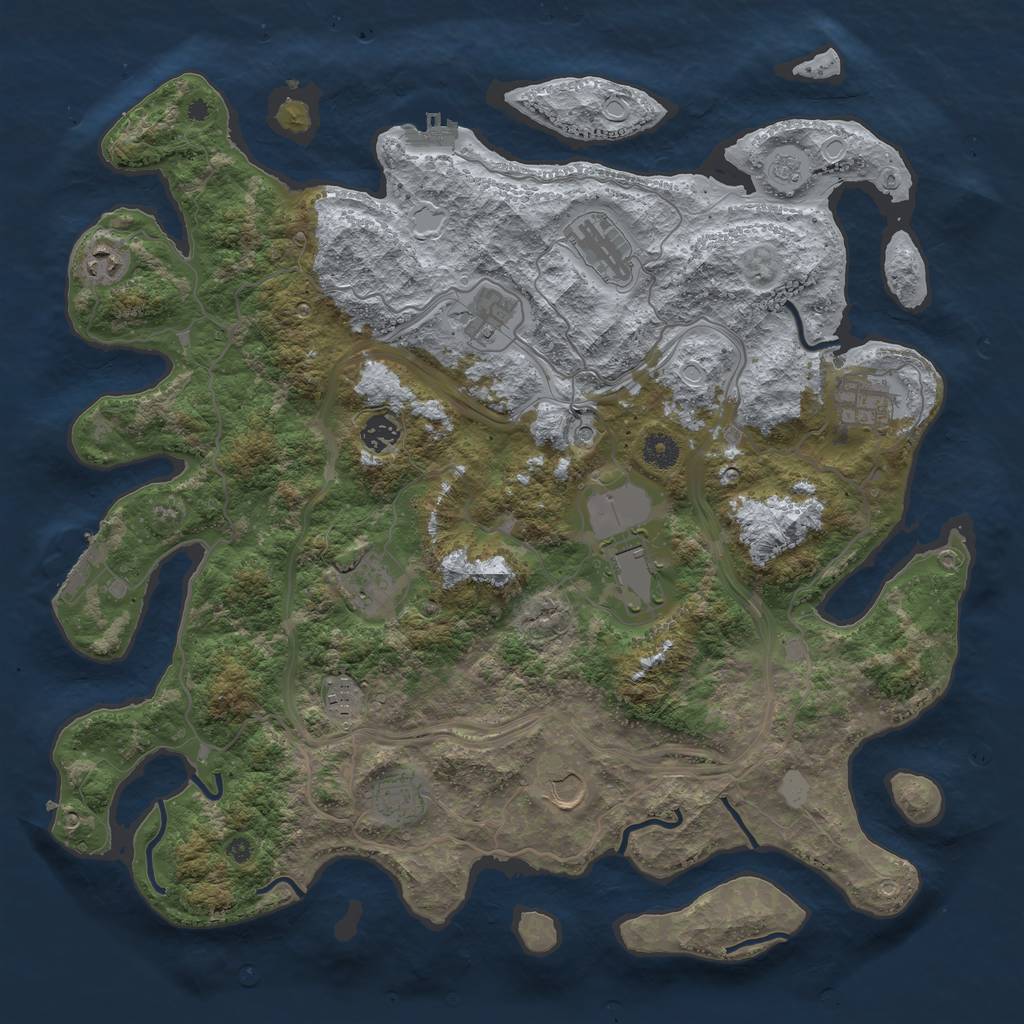 Rust Map: Procedural Map, Size: 4250, Seed: 236330, 19 Monuments