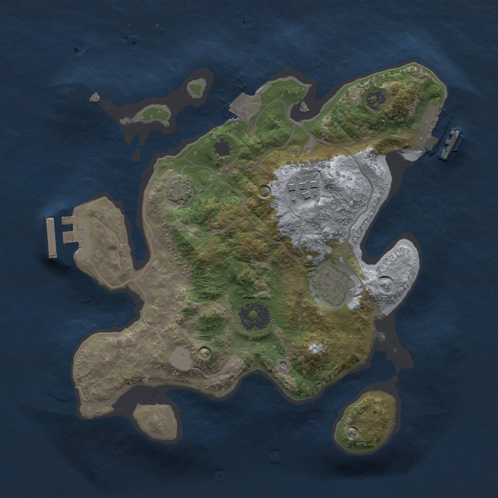 Rust Map: Procedural Map, Size: 2500, Seed: 69696969, 6 Monuments