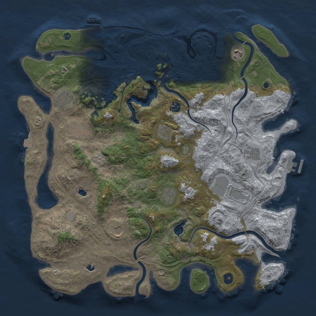 Rust Map: Procedural Map, Size: 4500, Seed: 2092022, 16 Monuments