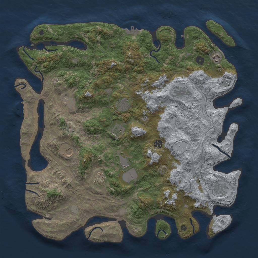 Rust Map: Procedural Map, Size: 4500, Seed: 2092022, 20 Monuments