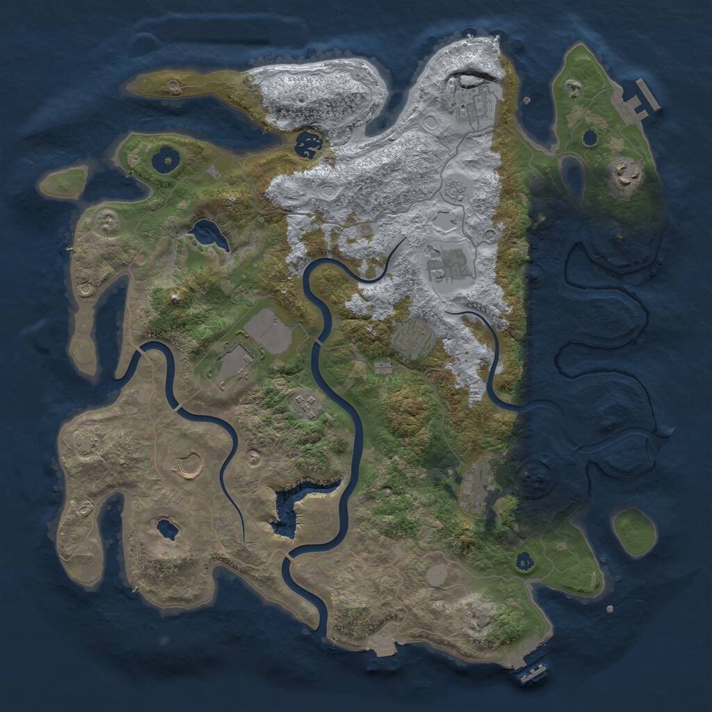 Rust Map: Procedural Map, Size: 4000, Seed: 982319151, 15 Monuments