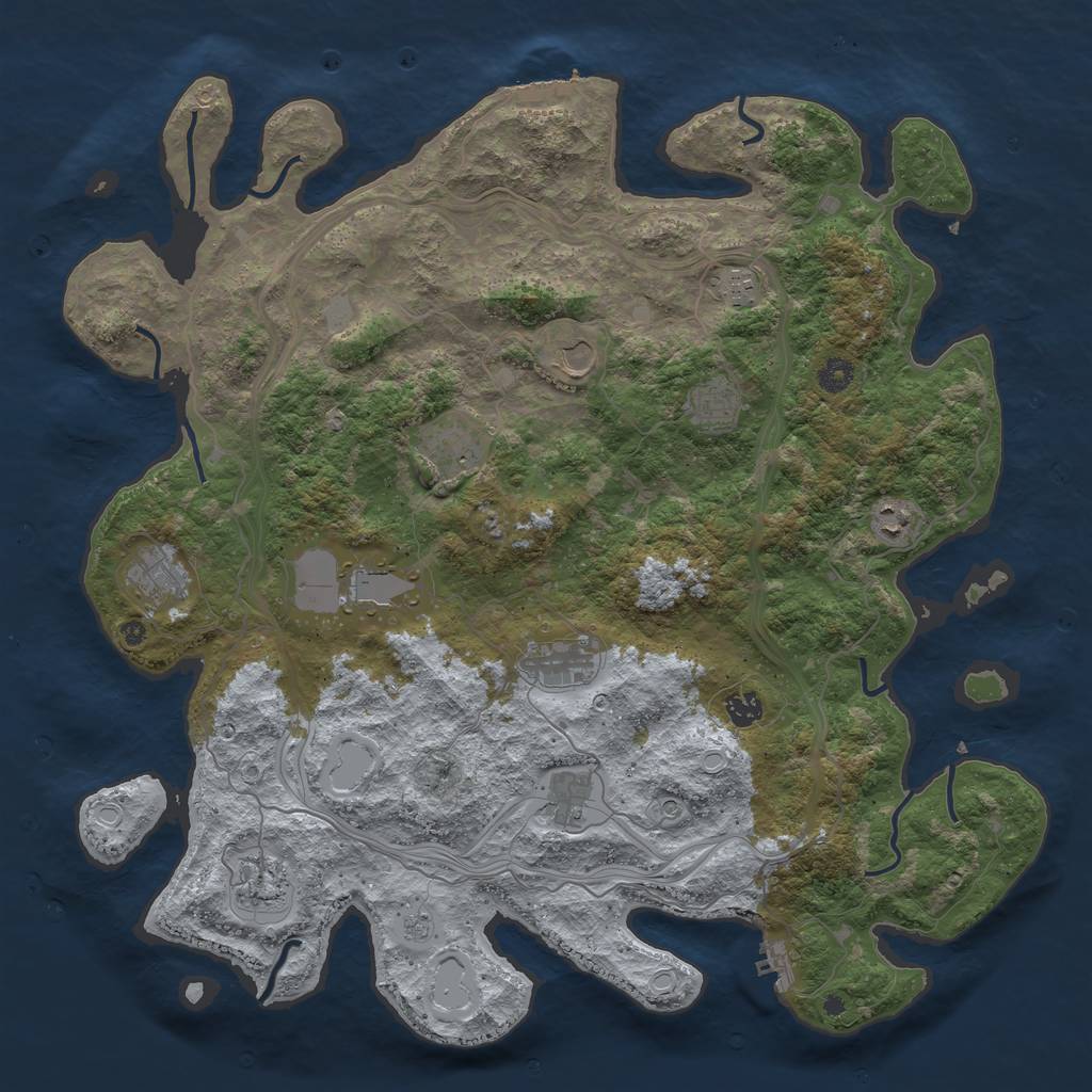 Rust Map: Procedural Map, Size: 4500, Seed: 358020757, 20 Monuments