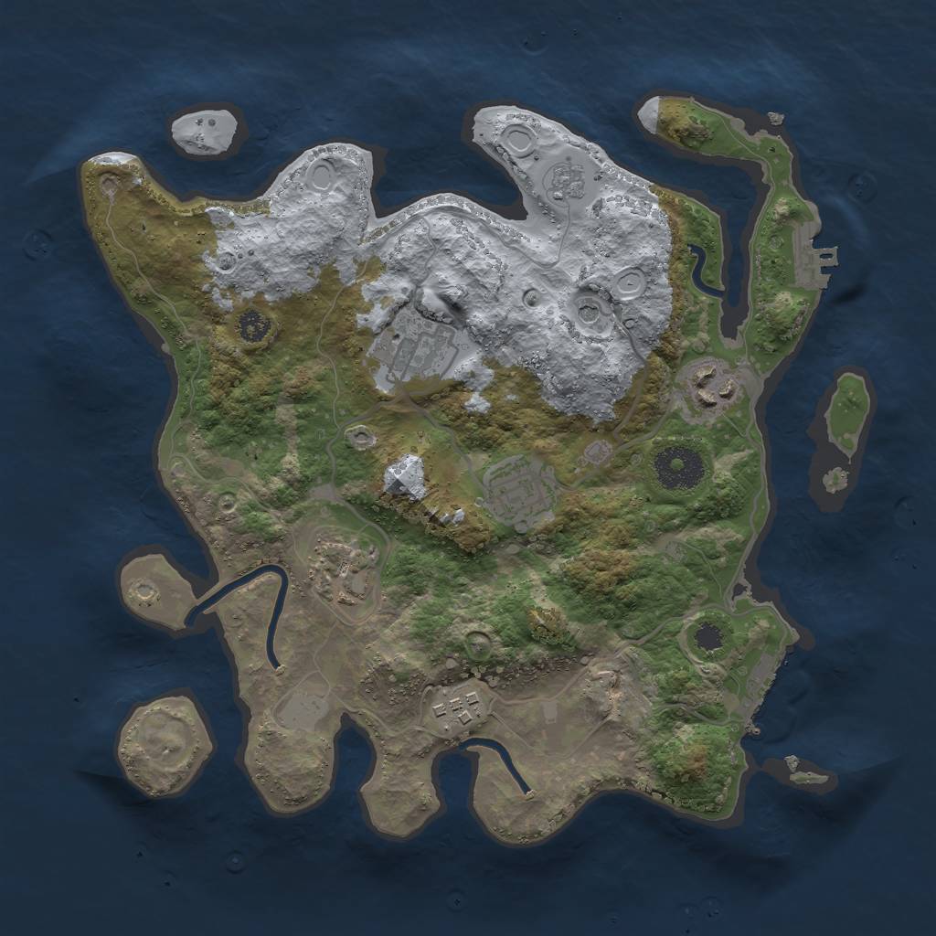 Rust Map: Procedural Map, Size: 3000, Seed: 13842, 14 Monuments