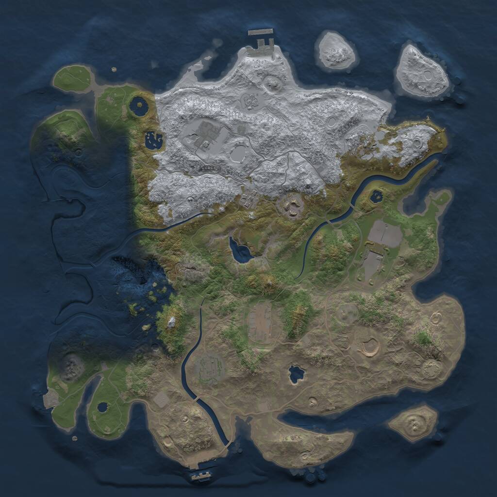 Rust Map: Procedural Map, Size: 4000, Seed: 15414, 15 Monuments