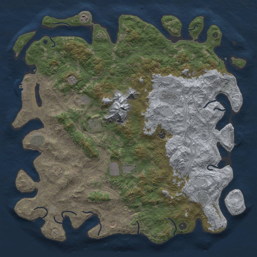 Rust Map: Procedural Map, Size: 5000, Seed: 934179412, 20 Monuments