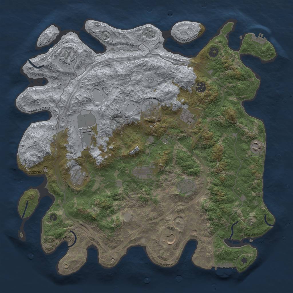 Rust Map: Procedural Map, Size: 4250, Seed: 401933622, 20 Monuments