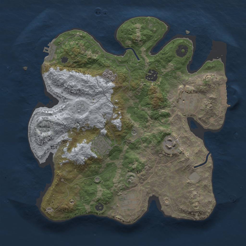 Rust Map: Procedural Map, Size: 3000, Seed: 1981833717, 15 Monuments