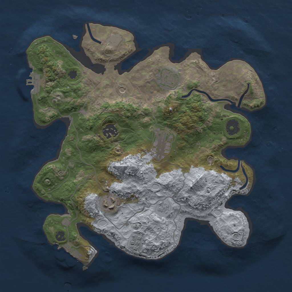 Rust Map: Procedural Map, Size: 3000, Seed: 94531165, 14 Monuments