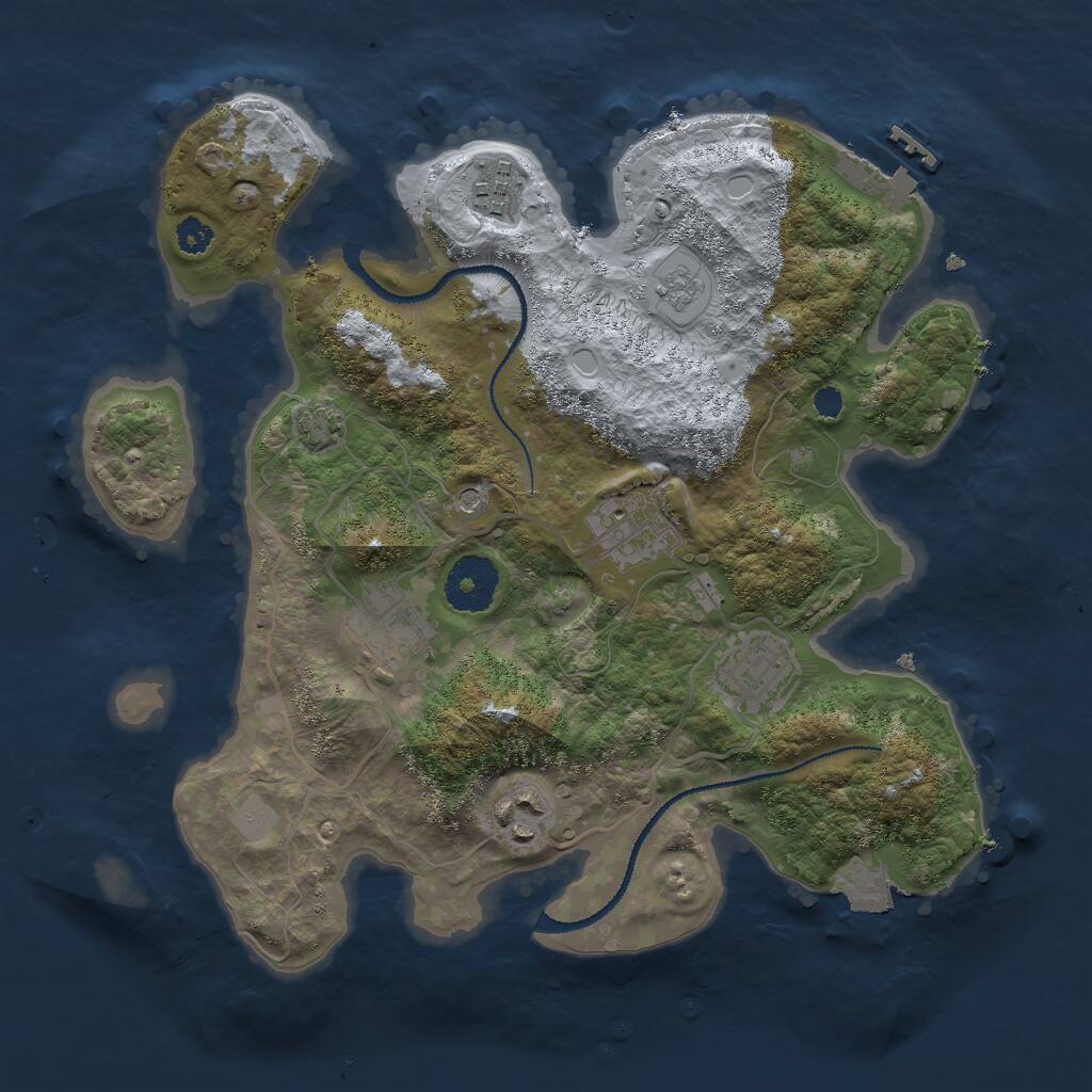 Rust Map: Procedural Map, Size: 3000, Seed: 13846, 10 Monuments