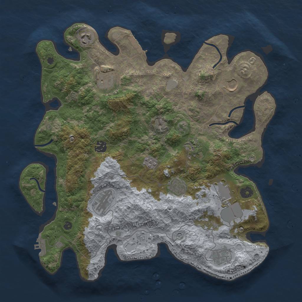 Rust Map: Procedural Map, Size: 3700, Seed: 18091998, 19 Monuments