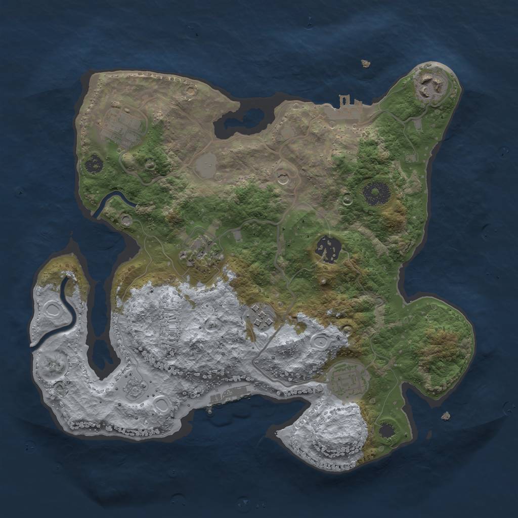 Rust Map: Procedural Map, Size: 3000, Seed: 21280193, 15 Monuments