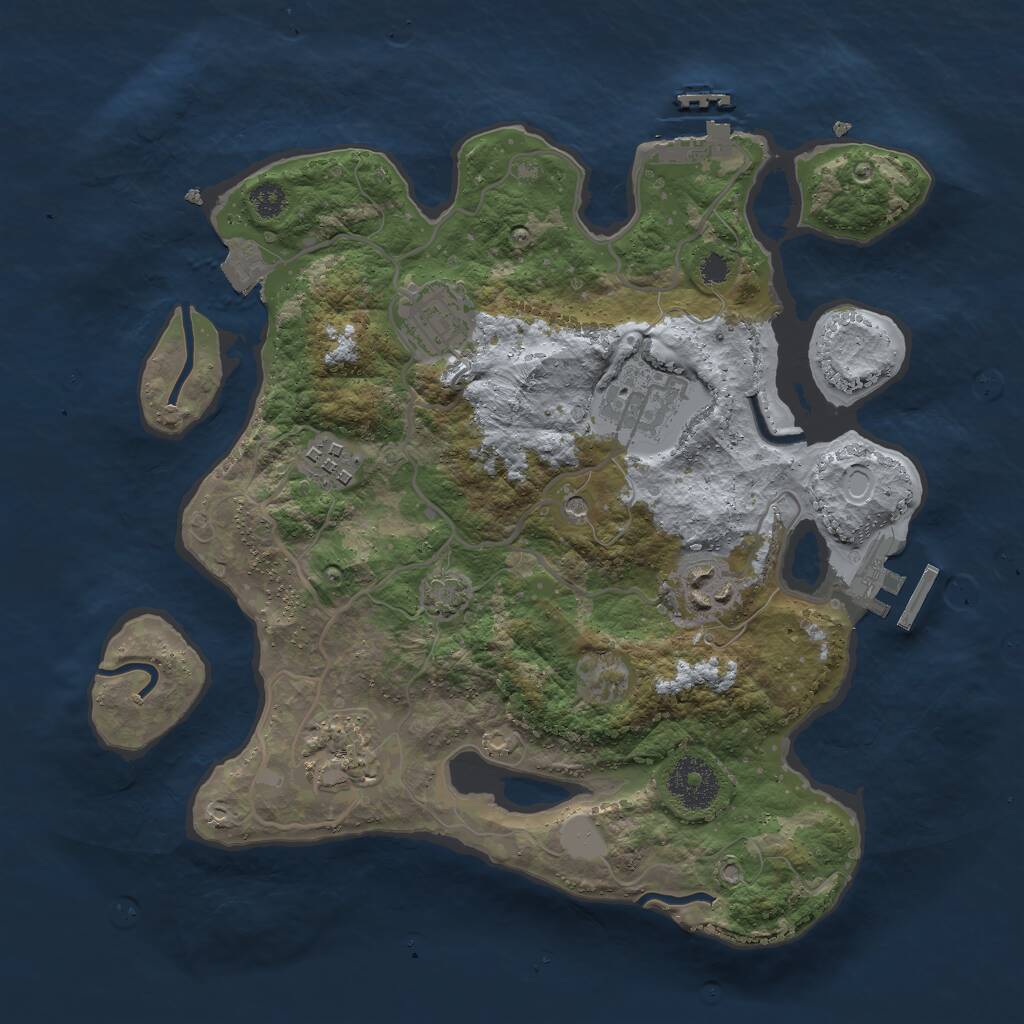 Rust Map: Procedural Map, Size: 3000, Seed: 1436469136, 10 Monuments