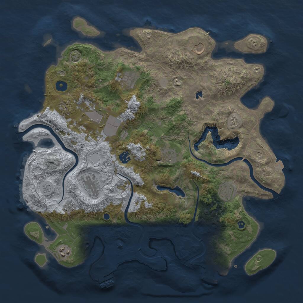 Rust Map: Procedural Map, Size: 4000, Seed: 985246, 16 Monuments