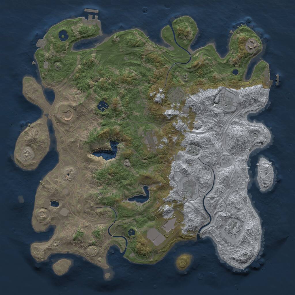 Rust Map: Procedural Map, Size: 4250, Seed: 2003361384, 16 Monuments